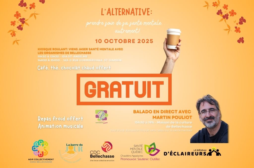 Célébrez la journée internationale de la santé mentale avec nous le 10 octobre!