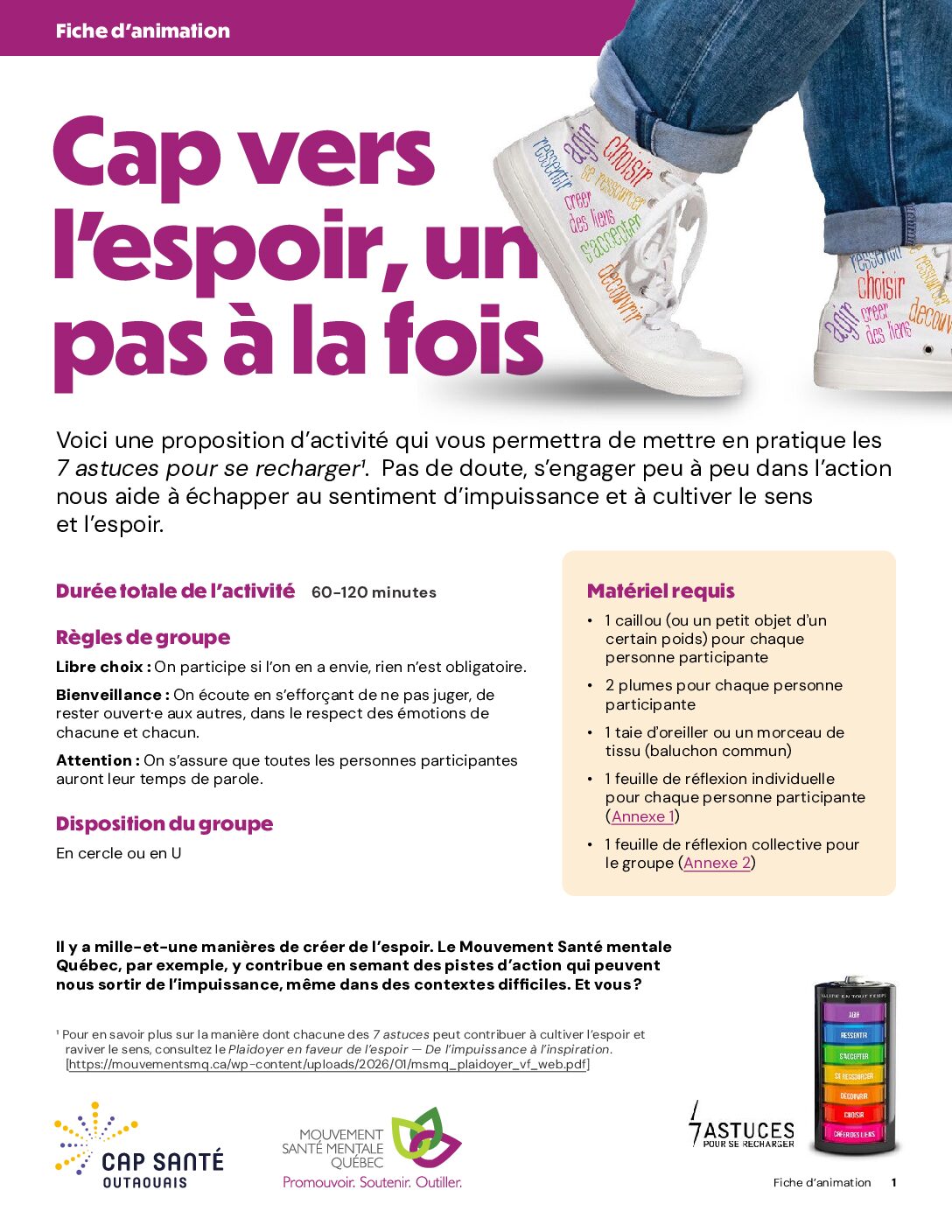 Cap vers l'espoir, un pas à la fois